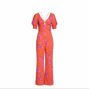 NWT Anthropologie Harlyn Floral Sketch Jumpsuit L